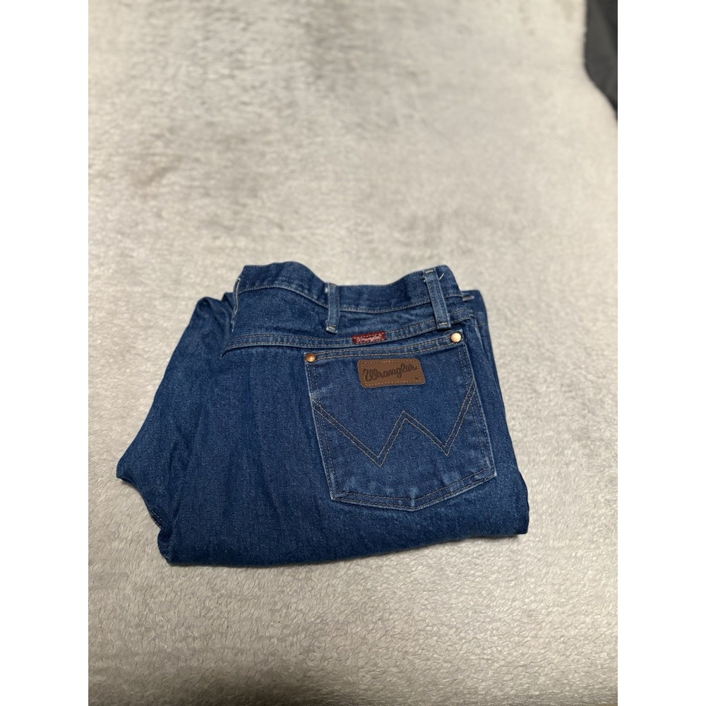 Wrangler Cowboy Cut Relaxed Fit Jeans Mens 42x30 Rigid Blue Denim 1031MWZDN